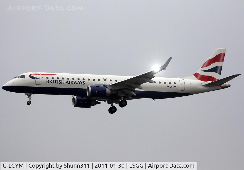 G-LCYM, 2010 Embraer 190SR (ERJ-190-100SR) C/N 19000351, Landing rwy 05