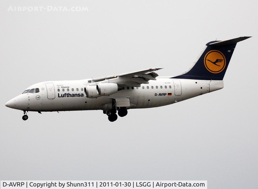 D-AVRP, 1997 British Aerospace Avro 146-RJ85 C/N E.2303, Landing rwy 05