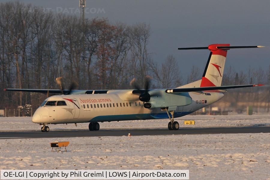 OE-LGI, 2004 De Havilland Canada DHC-8-402Q Dash 8 C/N 4100, Beautiful morning departure.