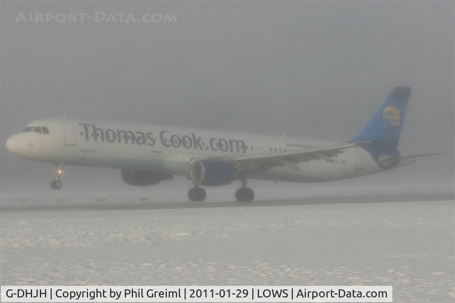 G-DHJH, 2000 Airbus A321-211 C/N 1238, Landing in strong fog.