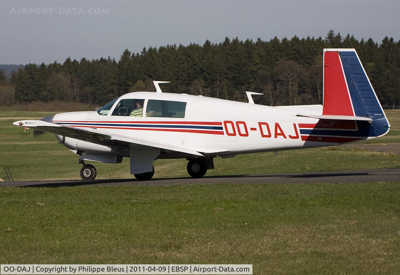 OO-DAJ, Mooney M20J 201 C/N 24-0422, Descending to the runway for take off.