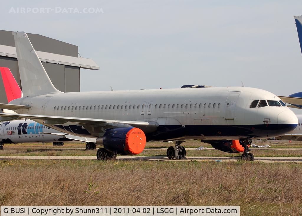 G-BUSI, 1990 Airbus A320-211 C/N 103, Stored without titles and logos...