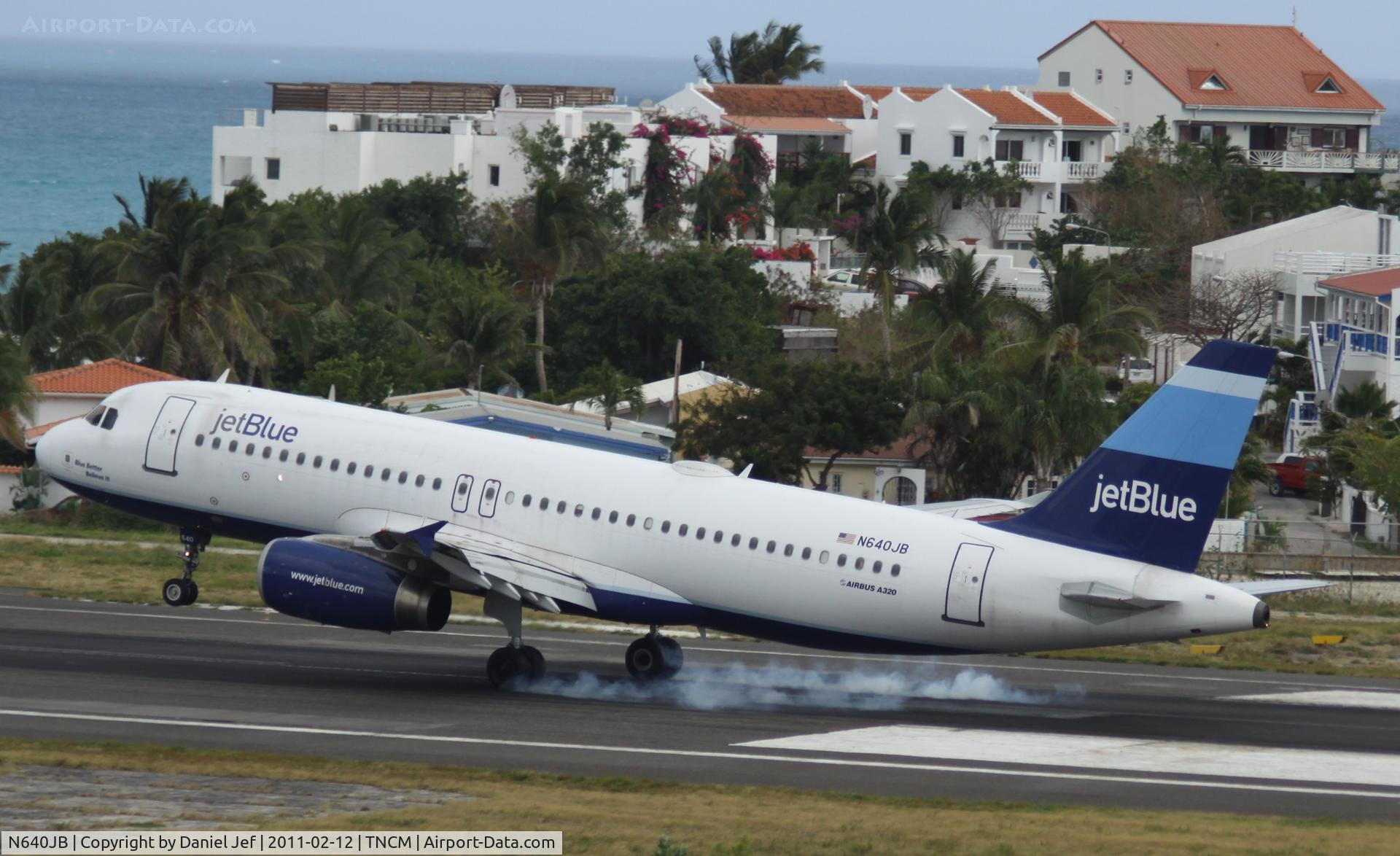 N640JB, 2006 Airbus A320-232 C/N 2832, Jet Blue N640Jb landing at TNCM