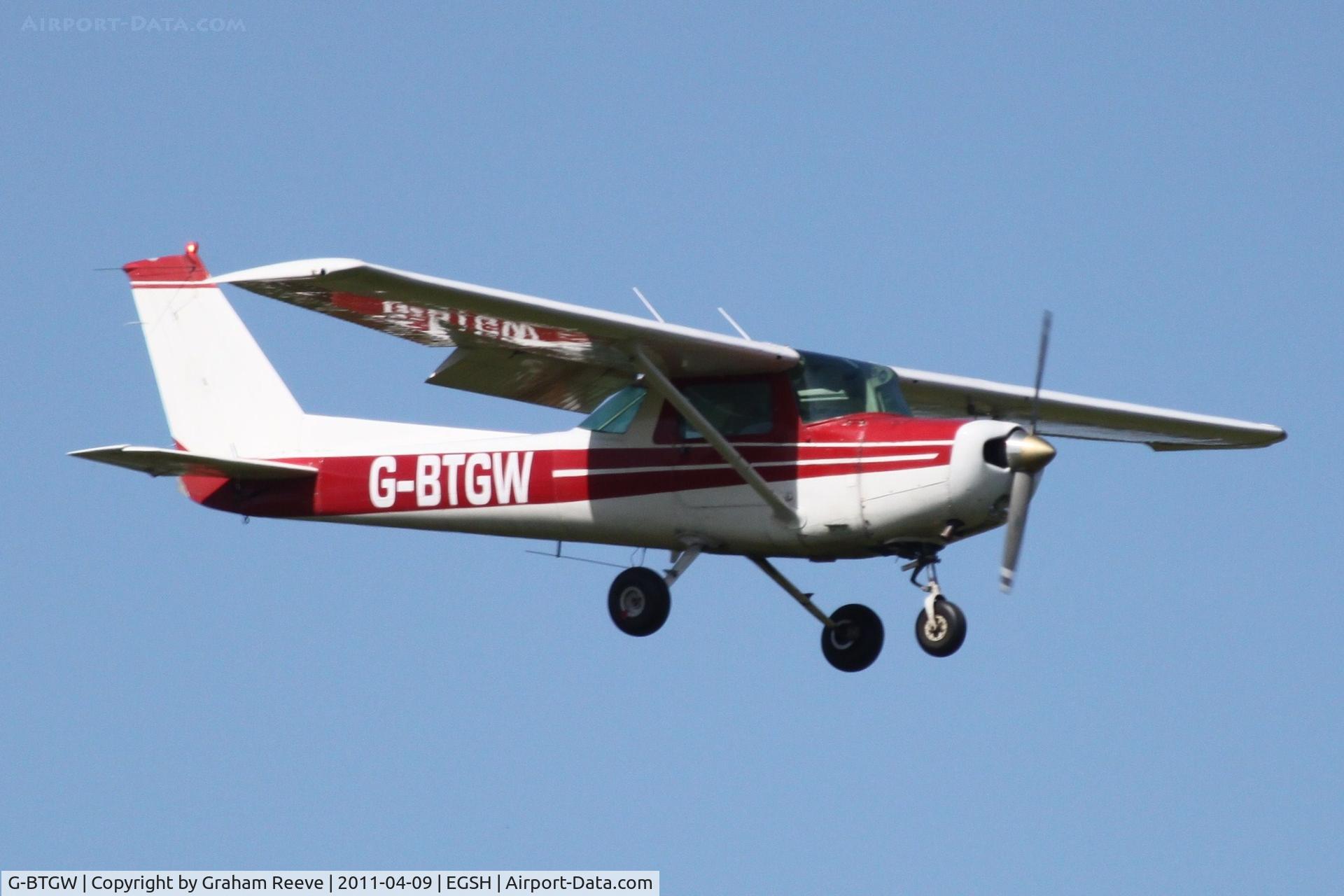 G-BTGW, 1979 Cessna 152 C/N 15279812, About to touch down.