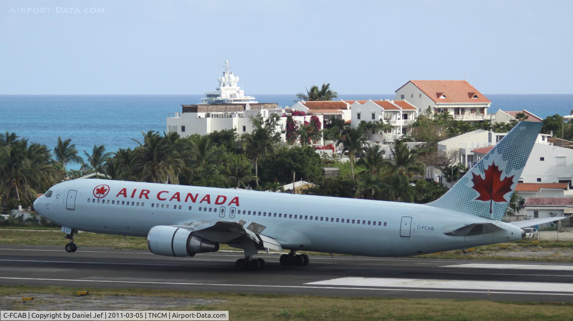 C-FCAB, 1988 Boeing 767-375/ER C/N 24082, Air Cnada landing at TNCM