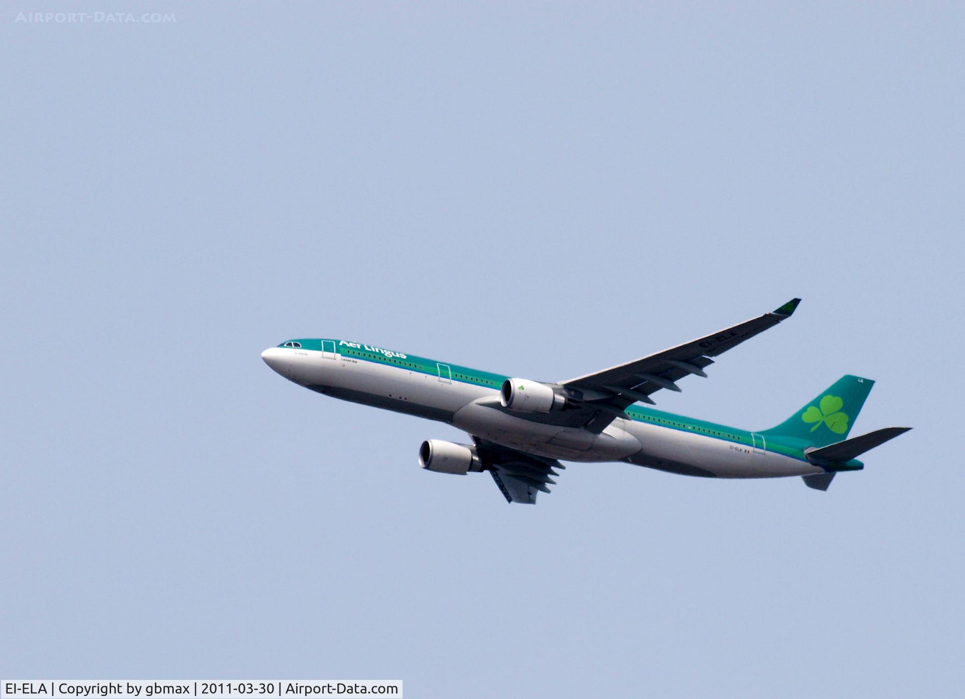EI-ELA, 2010 Airbus A330-302X C/N 1106, Flying over Mineola, NY, going to a landing at JFK