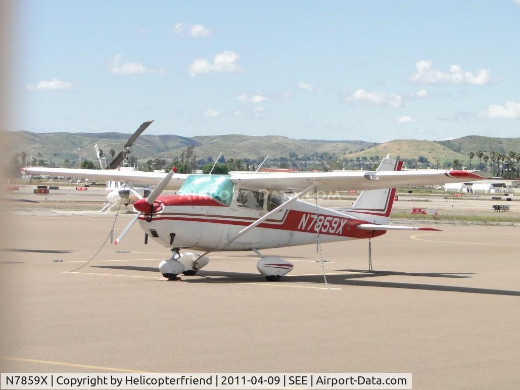 N7859X, 1961 Cessna 172B C/N 17248359, Tied down and parked near Admin Bldg