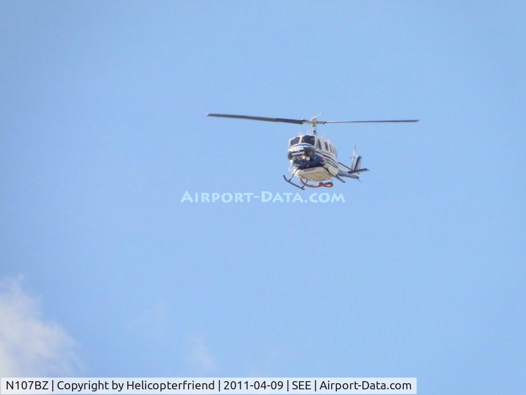 N107BZ, 1968 Bell 205A-1 C/N 30013, Mission completed and returning to base. On final for runway 17
