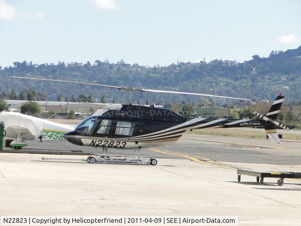 N22823, 1983 Bell 206B JetRanger III C/N 3635, Parked on it's dollies waiting to be moved