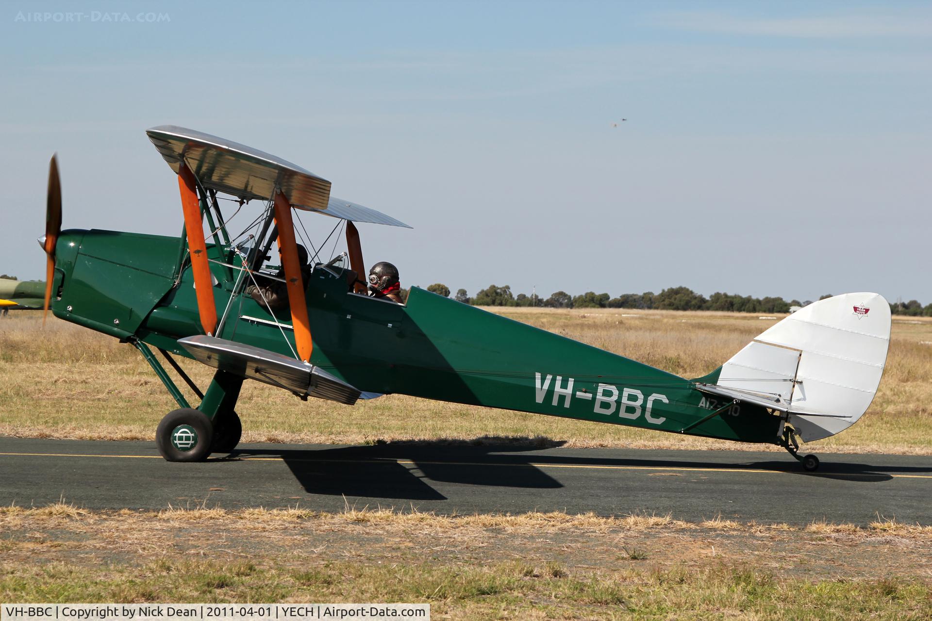 VH-BBC, 1945 De Havilland Australia DH-82A Tiger Moth C/N DHA842, YECH AAAA National fly in 2011