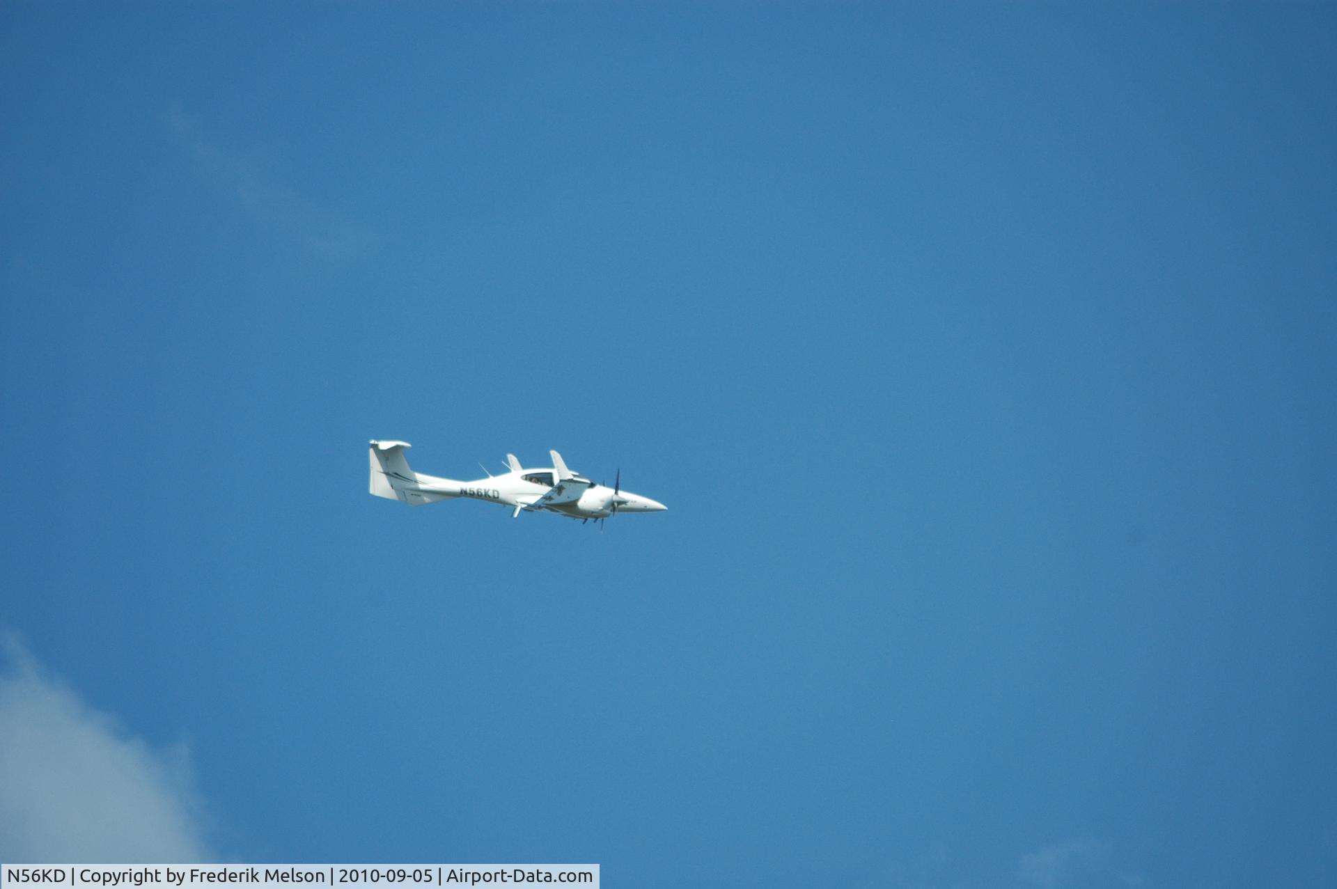 N56KD, 2007 Diamond DA-42 Twin Star C/N 42.AC076, September 5th 2010 over Little Belt in Denmark