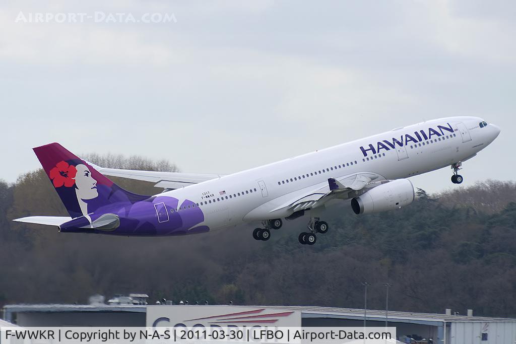 F-WWKR, 2011 Airbus A330-243 C/N 1217, Departing for test flight