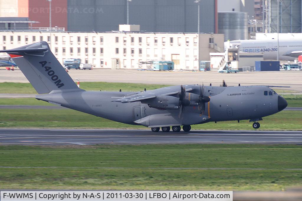 F-WWMS, 2010 Airbus A400M Atlas C/N 003, Departing for a test flight