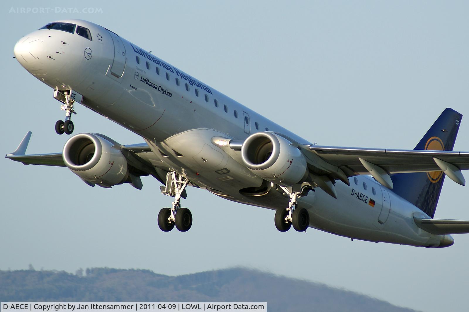 D-AECE, 2010 Embraer 190LR (ERJ-190-100LR) C/N 19000341, D-AECE @ LOWL