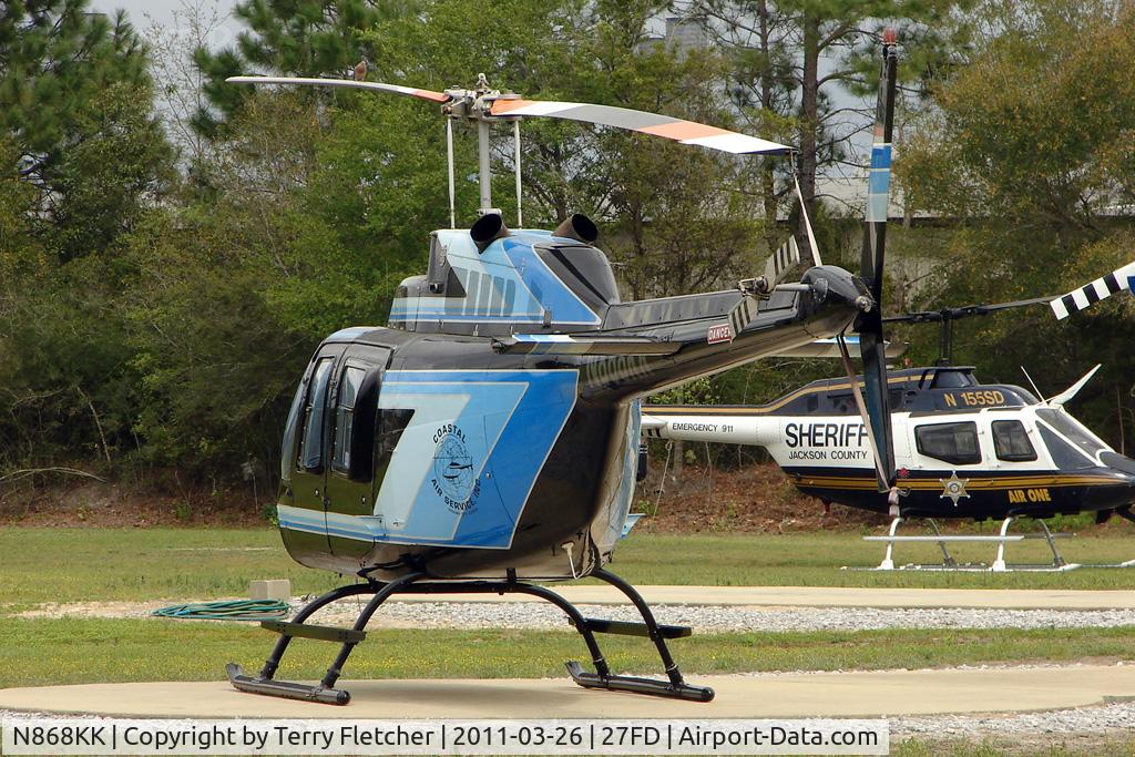 N868KK, 1976 Bell 206B JetRanger C/N 2031, Coastal Helicopters Inc heliport, Panama City FL USA