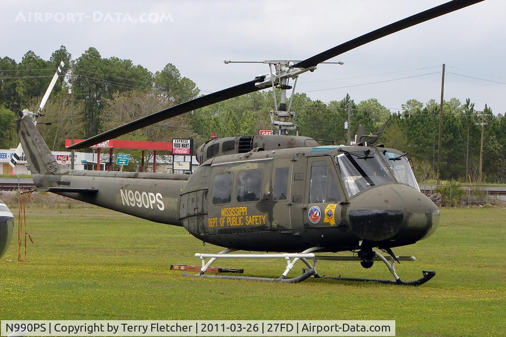 N990PS, 1966 Bell UH-1H C/N 66-16203, Coastal Helicopters Inc heliport, Panama City FL USA