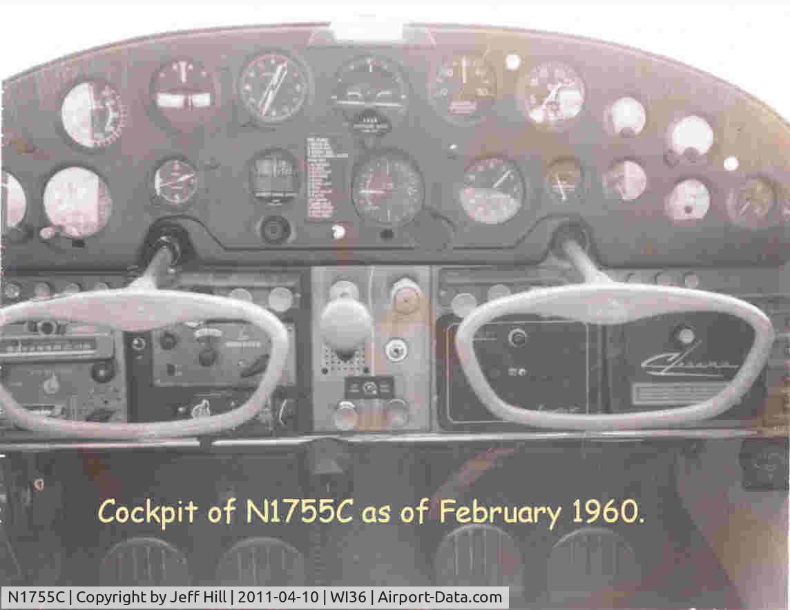 N1755C, 1953 Cessna 180 C/N 30455, Cockpit of N1755C in February 1960