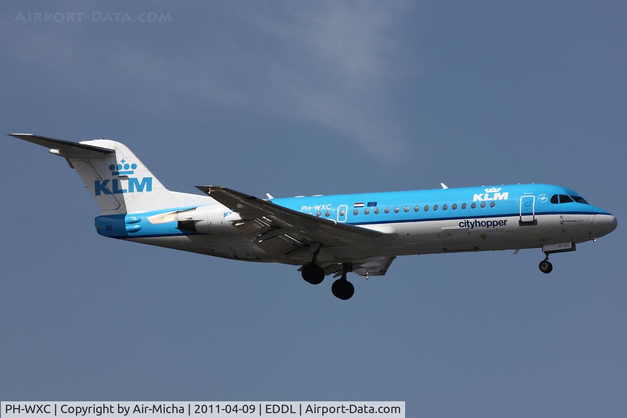 PH-WXC, 1996 Fokker 70 (F-28-0070) C/N 11574, KLM Cityhopper