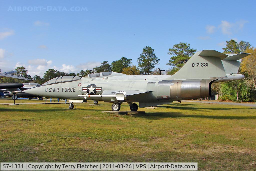 57-1331, Lockheed F-104D Starfighter C/N 483-5043, On display at the Air Force Armament Museum at Eglin Air Force Base , Fort Walton , Florida