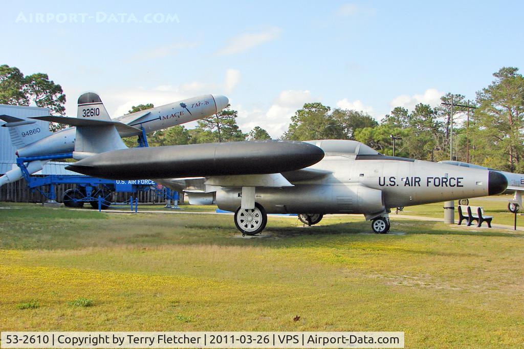 53-2610, 1954 Northrop F-89J Scorpion C/N Not found 53-2610, On display at the Air Force Armament Museum at Eglin Air Force Base , Fort Walton , Florida 
Composite of 52-1899 too