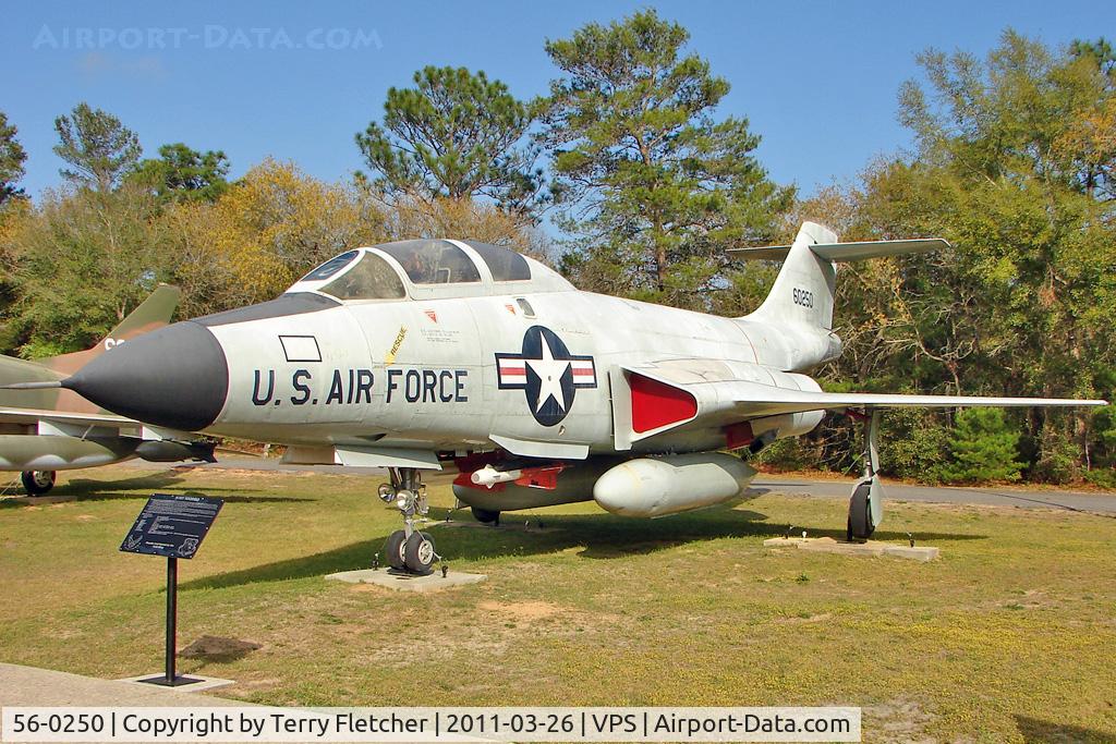 56-0250, 1956 McDonnell F-101B-55-MC Voodoo C/N 238, On display at the Air Force Armament Museum at Eglin Air Force Base , Fort Walton , Florida