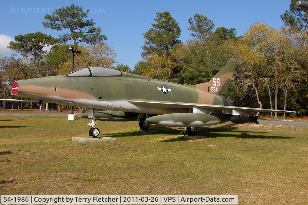 54-1986, 1954 North American F-100C Super Sabre C/N 217-247, On display at the Air Force Armament Museum at Eglin Air Force Base , Fort Walton , Florida
