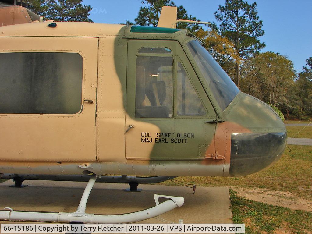 66-15186, 1966 Bell UH-1M Iroquois C/N 1914, On display at the Air Force Armament Museum at Eglin Air Force Base , Fort Walton , Florida