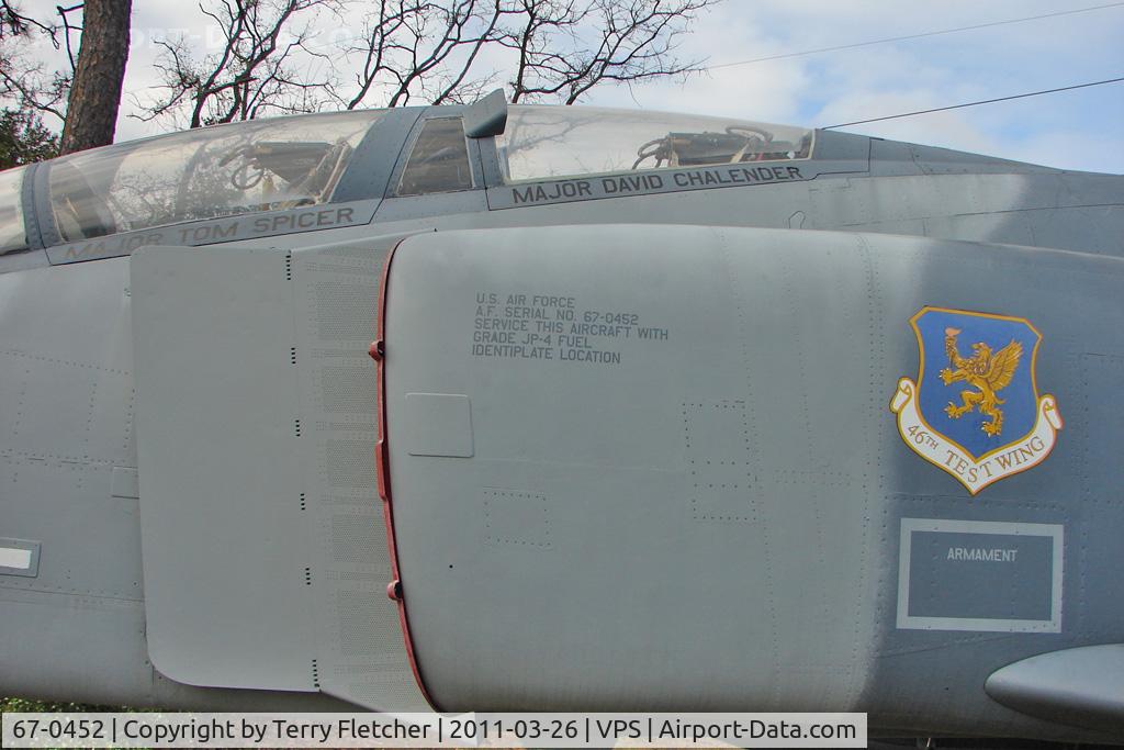 67-0452, 1967 McDonnell RF-4C-34-MC Phantom II C/N 3003, On display at the Air Force Armament Museum at Eglin Air Force Base , Fort Walton , Florida