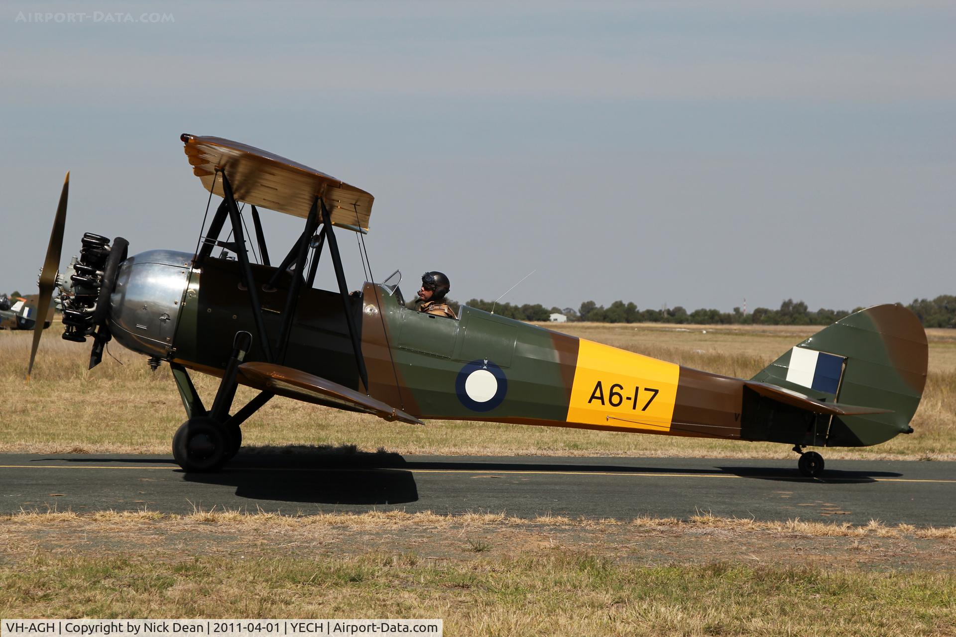 VH-AGH, 1937 Avro 643 Cadet II C/N R3/LT/3135, YECH AAAA National fly in 2011