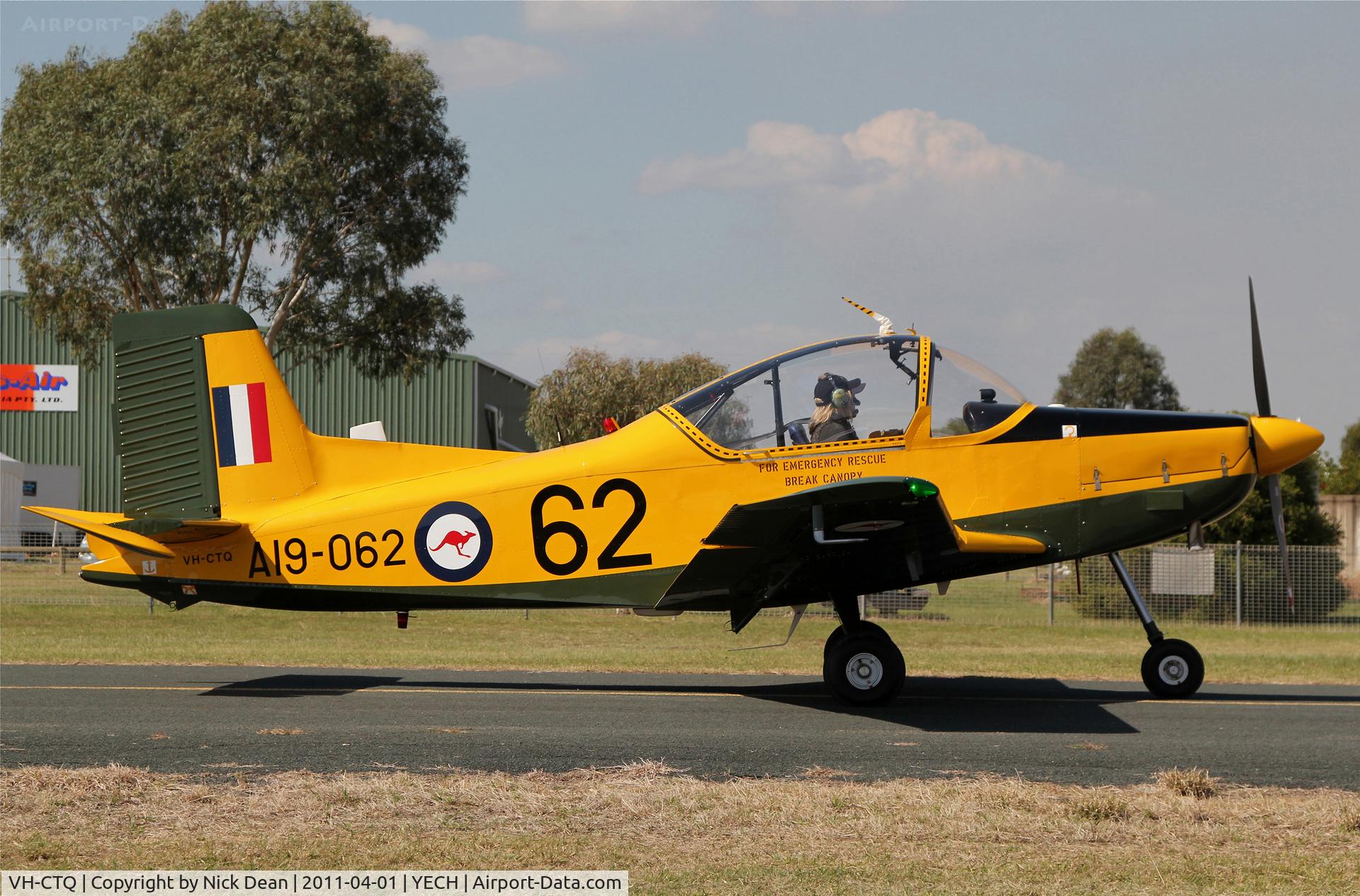 VH-CTQ, 1975 Pacific CT-4A Airtrainer C/N 062, YECH AAAA National fly in 2011