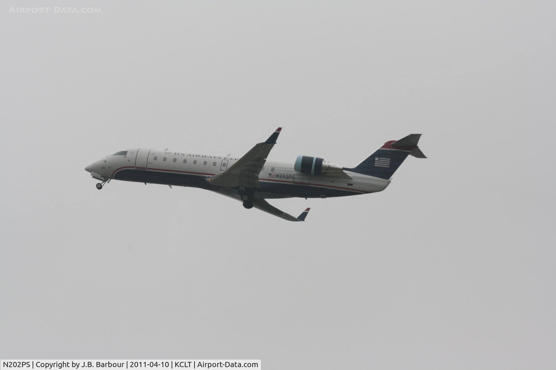 N202PS, 2003 Bombardier CRJ-200ER (CL-600-2B19) C/N 7858, Cloud cover was less than 1000 AGL