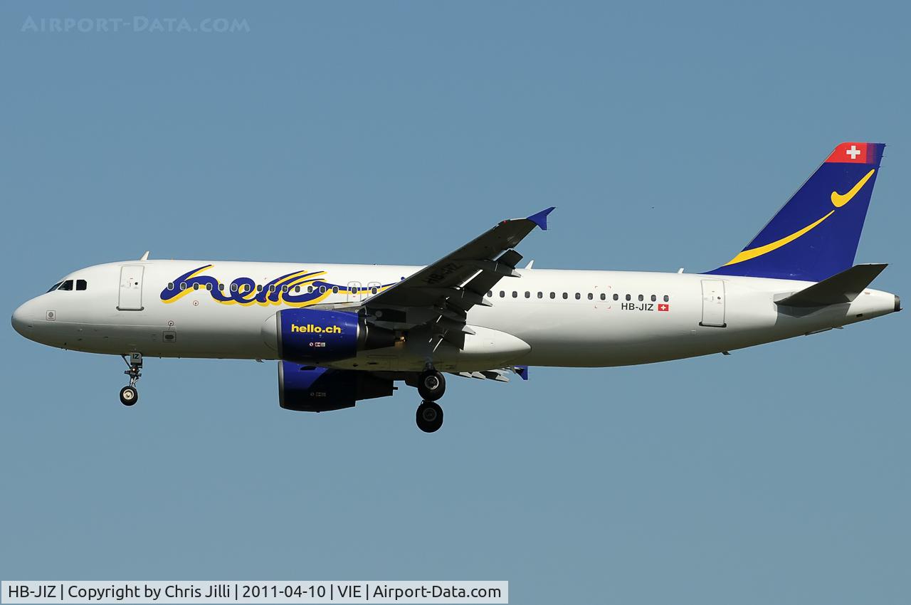 HB-JIZ, 1998 Airbus A320-214 C/N 936, Hello