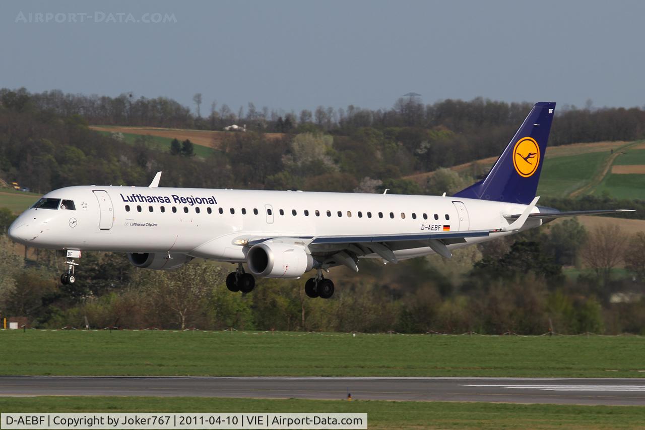 D-AEBF, 2011 Embraer 195LR (ERJ-190-200LR) C/N 19000411, Lufthansa Regional (City Line)