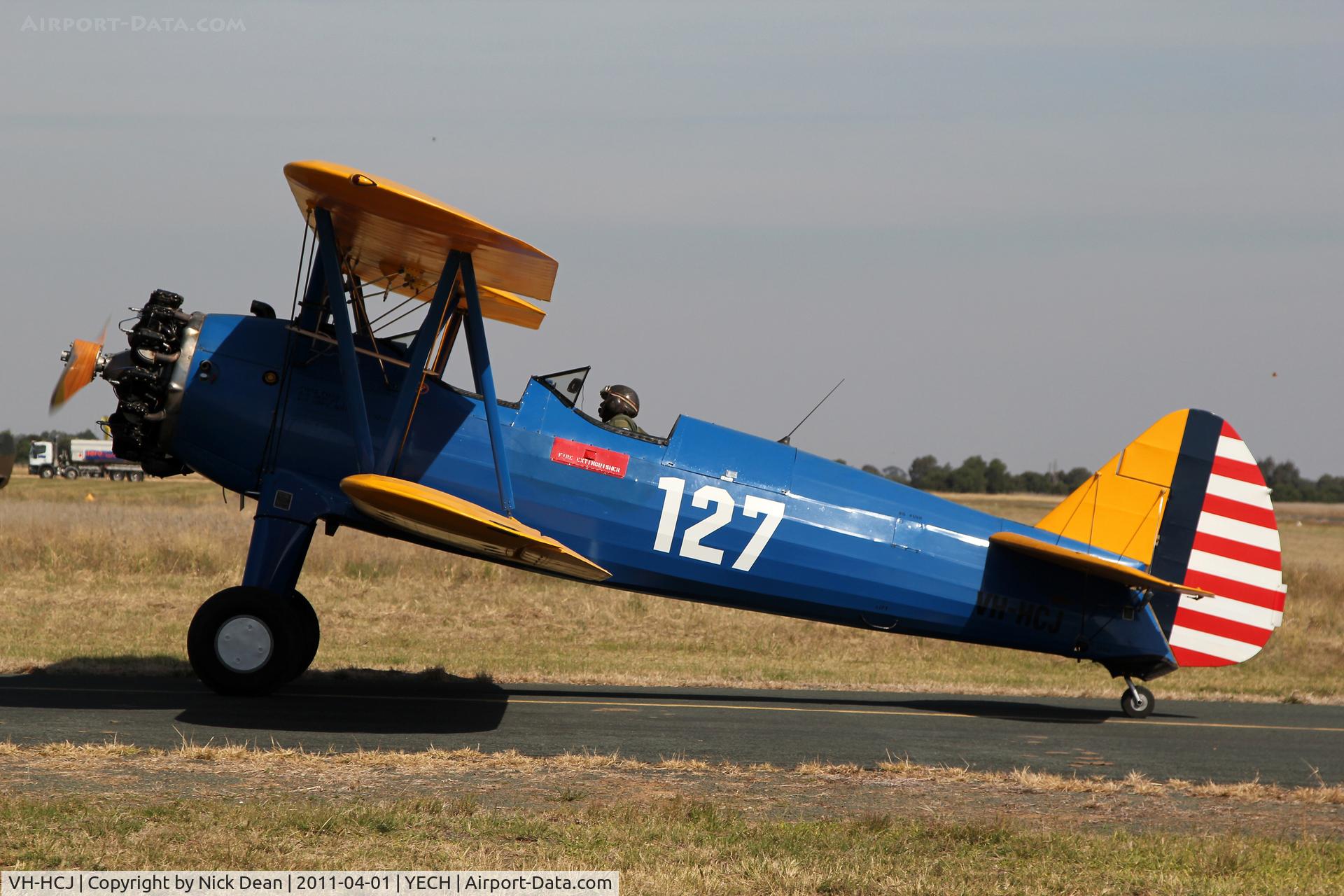 VH-HCJ, 1942 Boeing A75N1 C/N 75-5909, YECH AAAA National fly in 2011