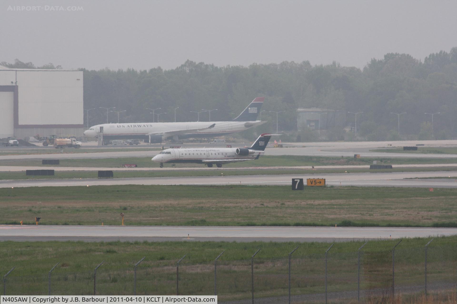 N405AW, 1999 Bombardier CRJ-200LR (CL-600-2B19) C/N 7362, Cloud cover less than 1000 AGL