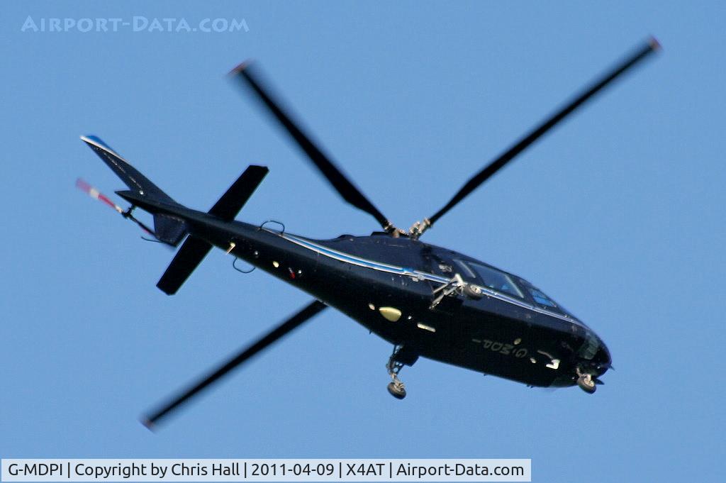 G-MDPI, 1987 Agusta A-109A-2 C/N 7393, Ferrying racegoers into Aintree for the 2011 Grand National