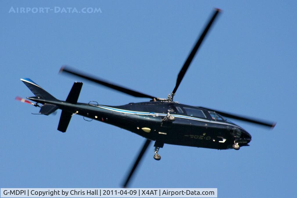 G-MDPI, 1987 Agusta A-109A-2 C/N 7393, Ferrying racegoers into Aintree for the 2011 Grand National