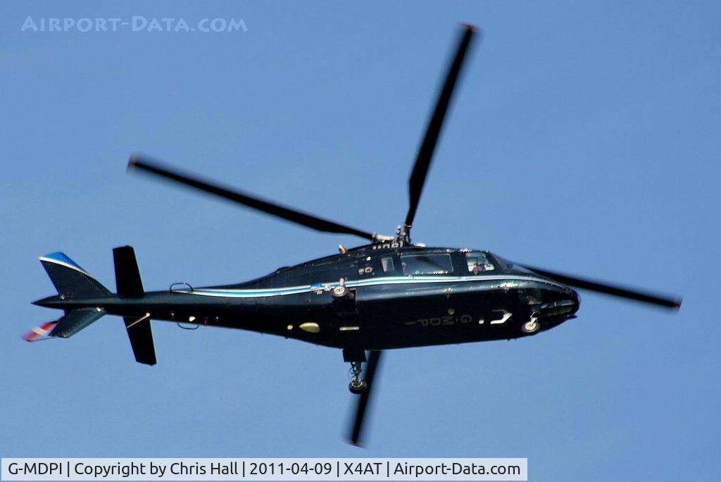 G-MDPI, 1987 Agusta A-109A-2 C/N 7393, Ferrying racegoers into Aintree for the 2011 Grand National
