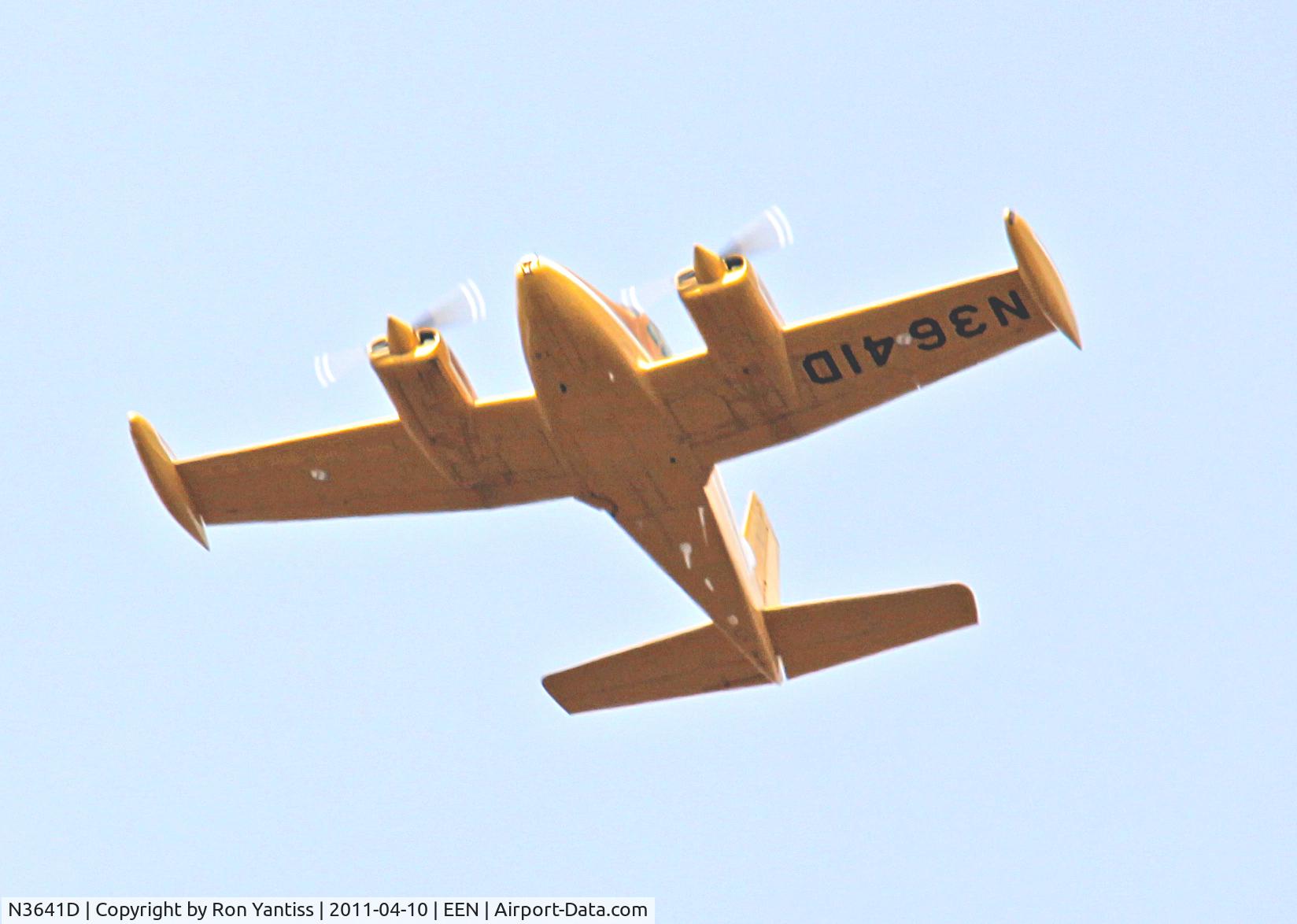 N3641D, 1956 Cessna 310 C/N 35341, Departing Keene, NH. April 10, 2011 @ 2:43 pm