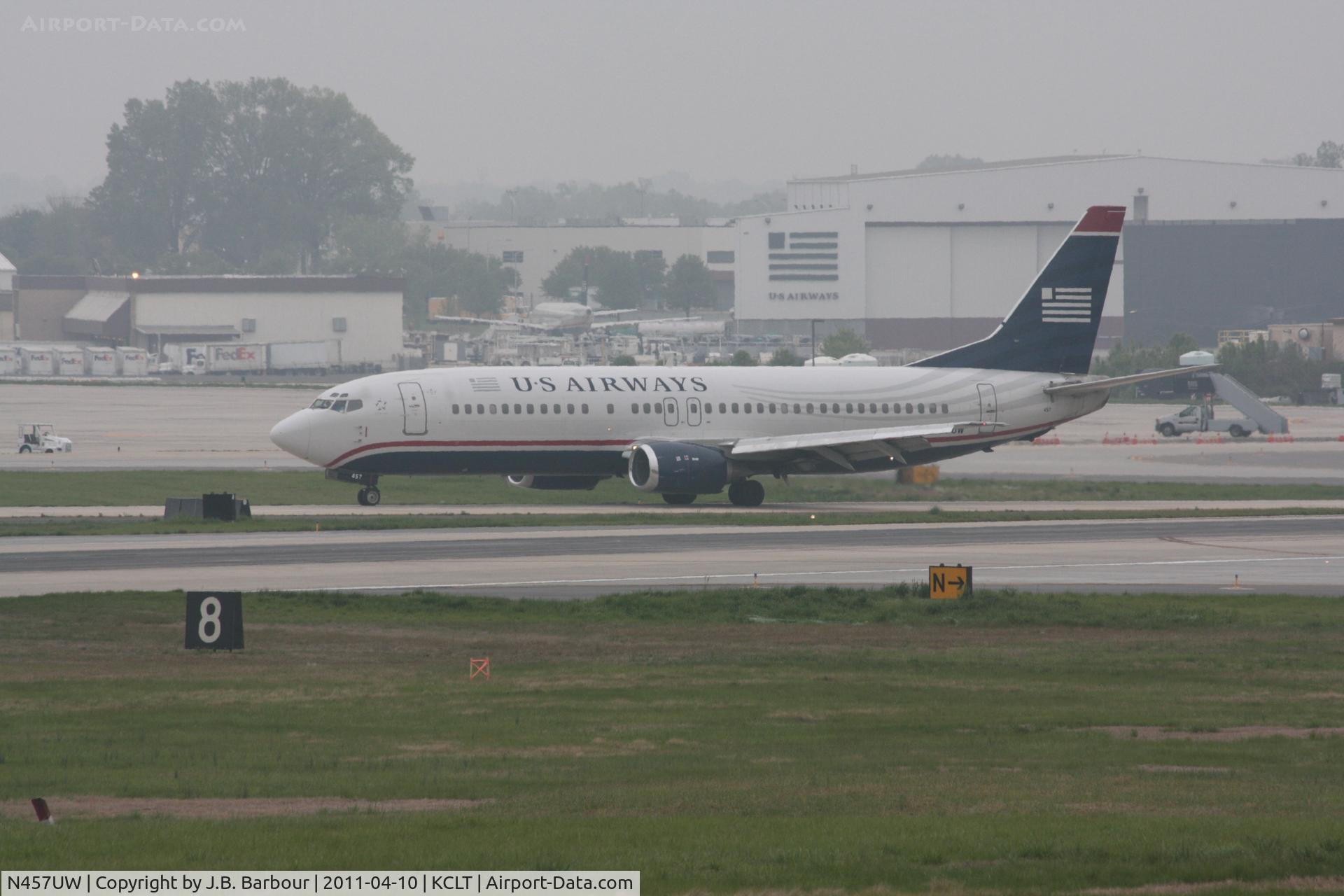 N457UW, 1991 Boeing 737-4B7 C/N 25021, Cloud cover less than 1000 AGL