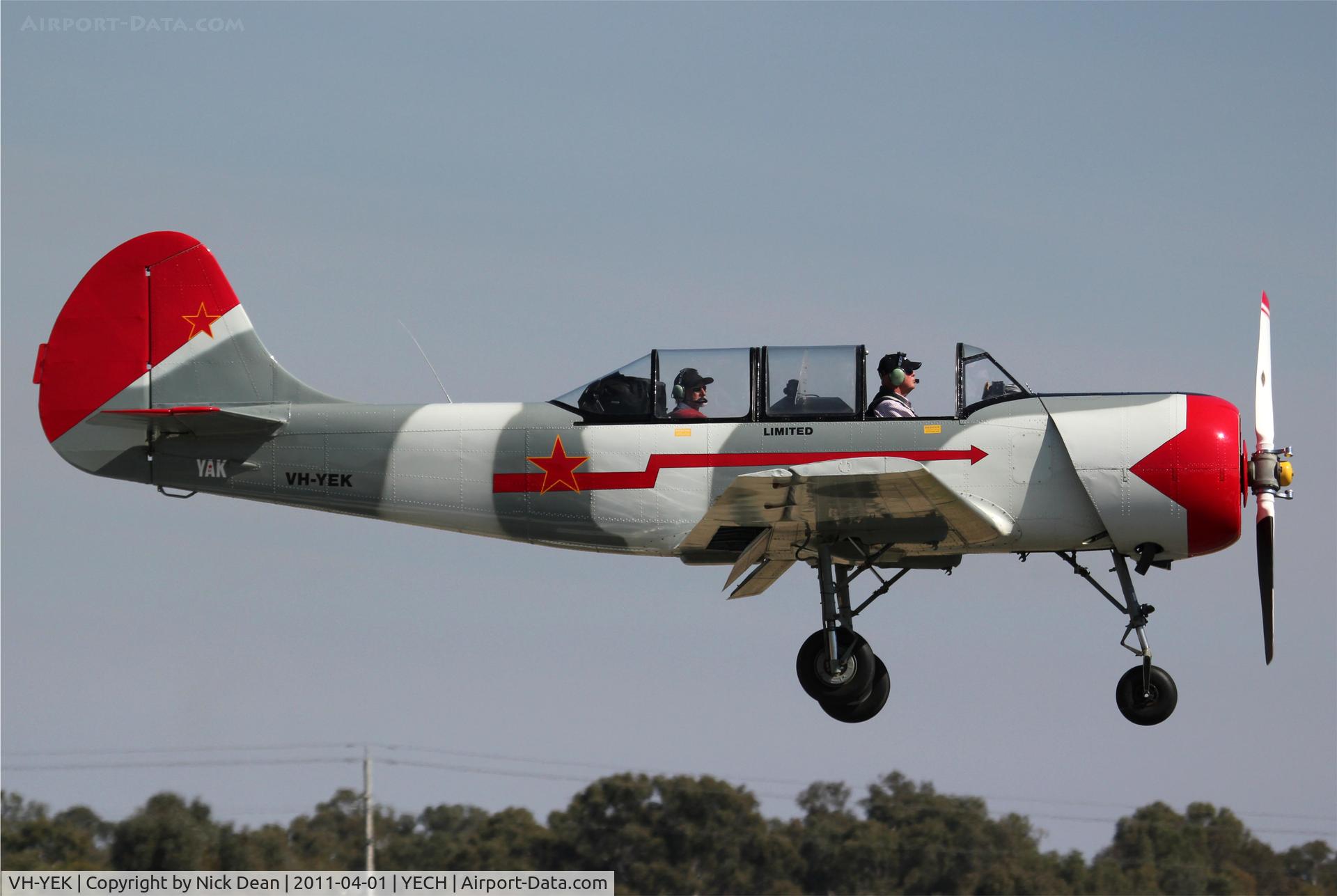 VH-YEK, 1985 Yakovlev Yak-52 C/N 855807, YECH AAAA national fly in 2011