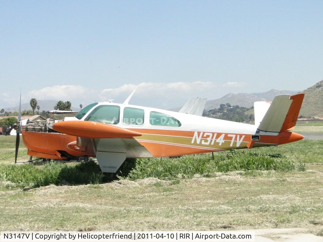 N3147V, 1947 Beech 35 Bonanza C/N D-577, Parked and being worked on