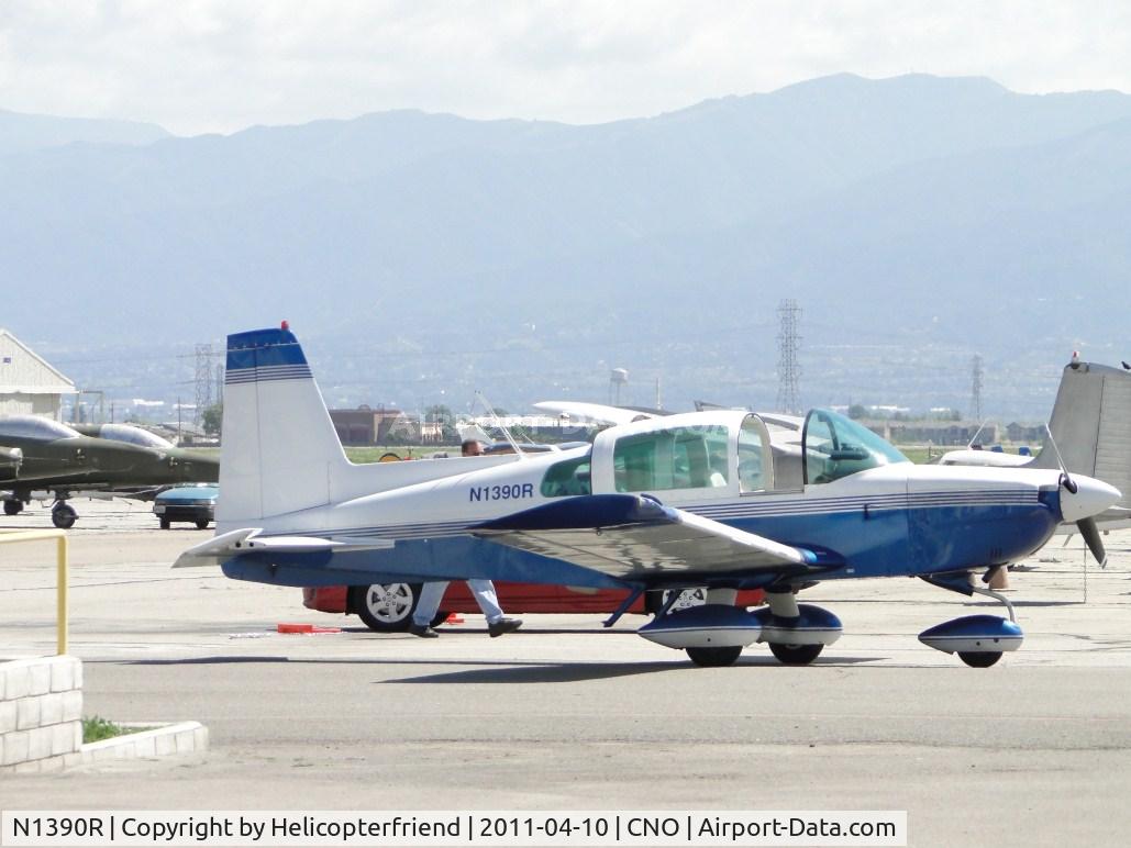 N1390R, 1975 Grumman American AA-5 Traveler C/N AA5-0790, Being hand moved to fueling area