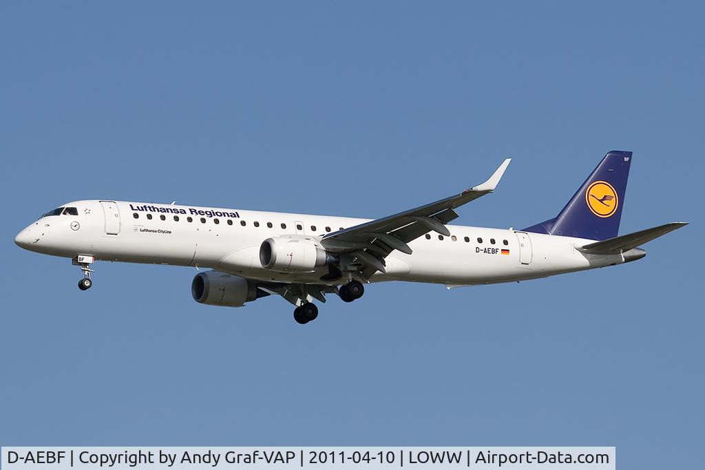 D-AEBF, 2011 Embraer 195LR (ERJ-190-200LR) C/N 19000411, Lufthansa Regional EMB195