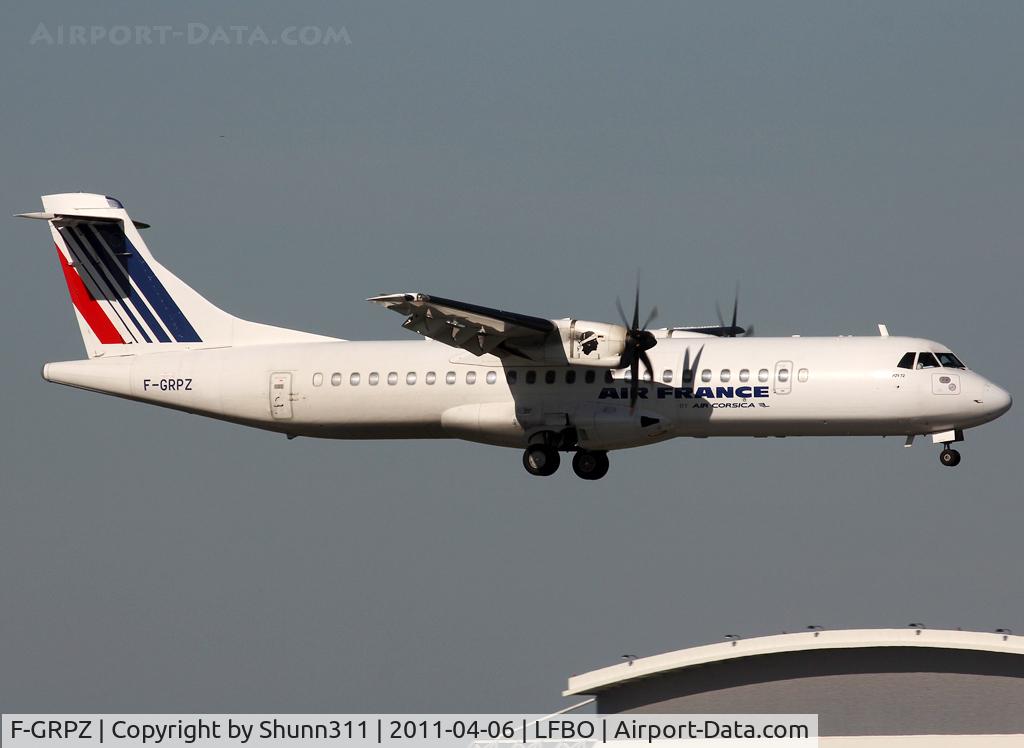 F-GRPZ, 2007 ATR 72-212A C/N 745, Landing rwy 14R with new titles...