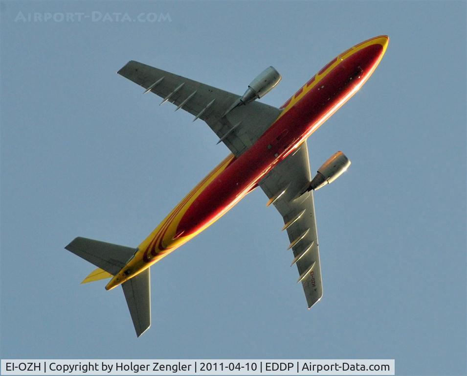 EI-OZH, 1982 Airbus A300B4-203(F) C/N 234, 3 minutes after take-off from two six left at LEJ