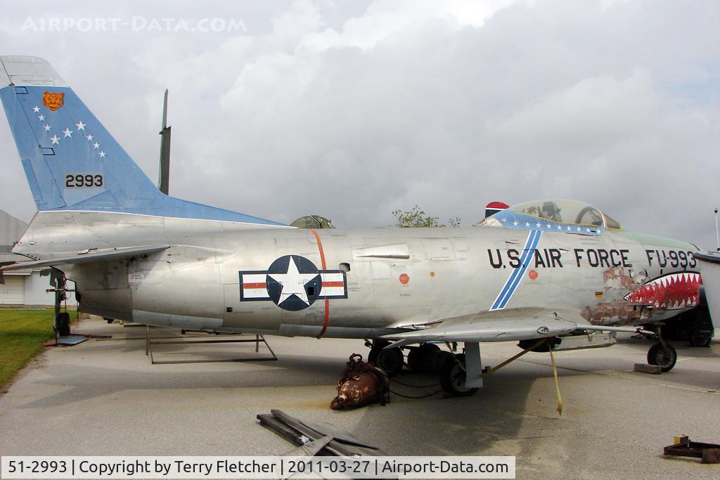 51-2993, North American F-86L Sabre C/N 177-50, Displayed at Battleship Memorial Park , Mobile