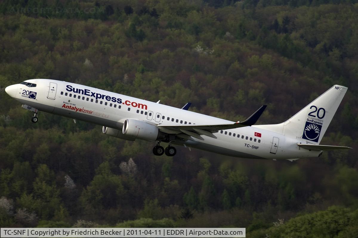 TC-SNF, 2008 Boeing 737-8HC C/N 36529, TOMPI 2 W departure to Duesseldorf