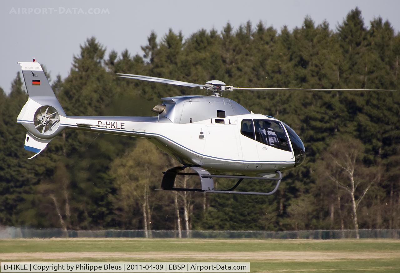 D-HKLE, 2000 Eurocopter EC-120B Colibri C/N 1107, Hovering for landing.
