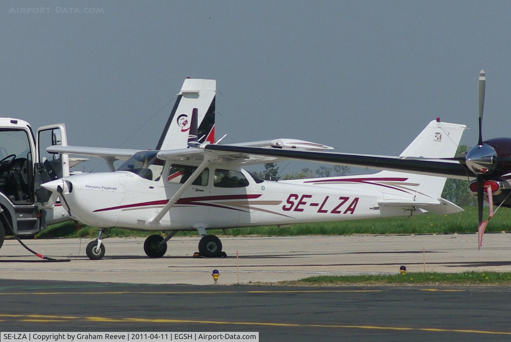SE-LZA, Cessna 172R C/N 17281241, Parked at Norwich.